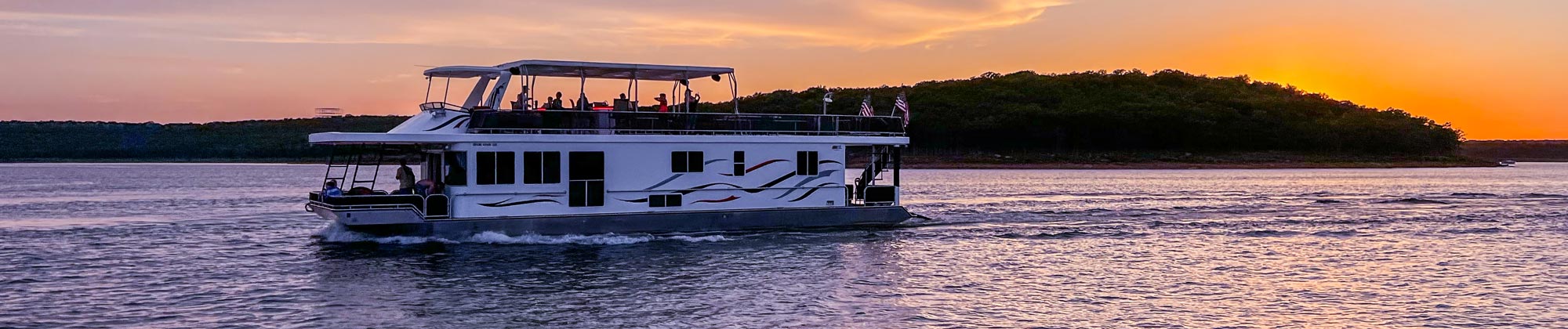 group of houseboats on a lake